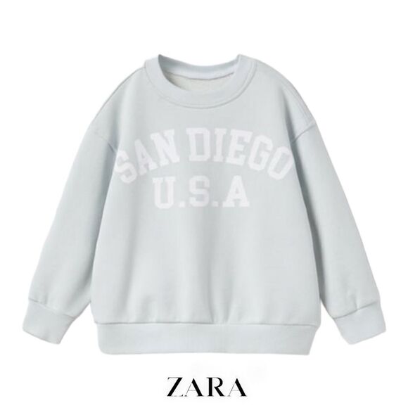 Zara Other - ZARA Kids | Sky Blue | TEXT PRINT SWEATSHIRT
